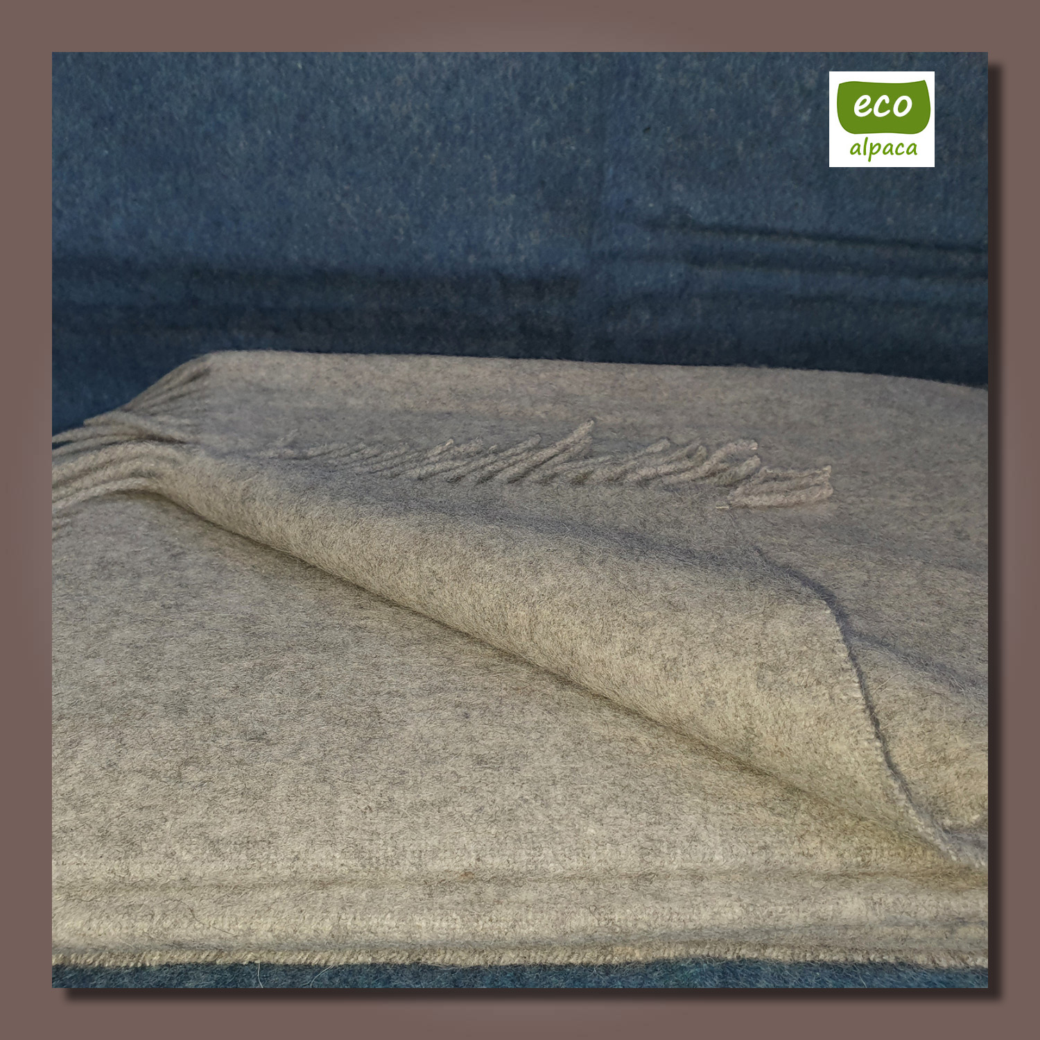 Recycling-Wolldecke/recycling wool blanket KAMINFEUER uni, Farbe/colour: grau/grey